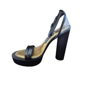 Jessica Rich Noir‎ Platform Sandals Heels Satin Black  Formal Party eu 38